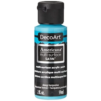 Image of Deco Art Acrylics Multi Purpose Paint, Deep Turquoise Satin,4 x 1.38
