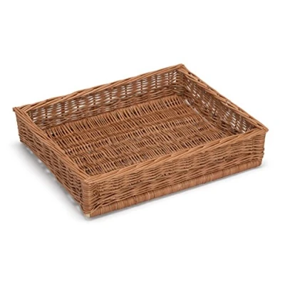 Image of Prestige wicker Large Display Storgae Basket 50x40Cm, Willow, Natural, 50 x 40 10 cm