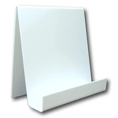 Image of EPOSGEAR Large Wide Plastic Acrylic Perspex Book Plate Retail Display Stand Holder Perfect for Schools, Nurseries, Libraries etc (White)