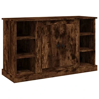 Image of vidaXL Classic Sideboard in Smoked Oak Engineered Wood Ample Storage Cabinet with Practical Door Suitable for Living Room