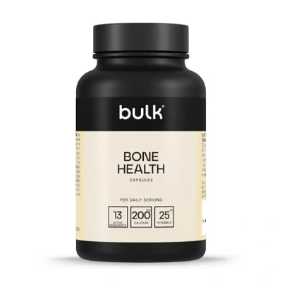 Image of Bulk Bone Health Supplement Capsules, Calcium, Vitamin K, D, Pack of 90, 30 Servings, Packaging May Vary