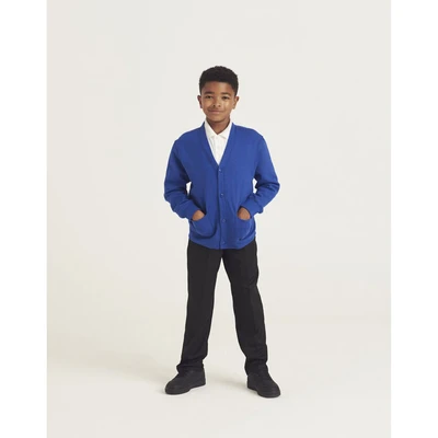 Image of AWDis Boy&#039;s Kids Academy Cardigan School Top, Blue (Academy Deep Royal), 5 6 Years (Manufacturer Size:Small)