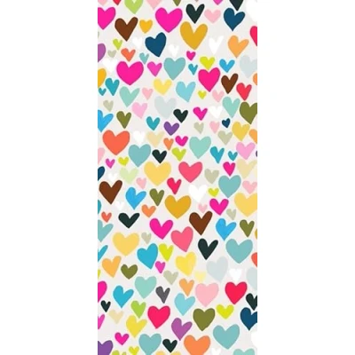 Image of Glick Four Sheets of Hearts Tissue Paper, Each Sheet 750mm x 500mm Paper Hearts, for Gift Wrapping, Birthday Wedding Multi Colour (TPL127)