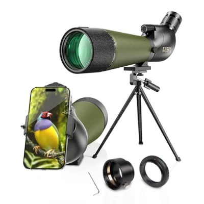 Image of Gosky Updated Newest Spotting Scope BAK4 Angled for Target Shooting Hunting Bird Watching Wildlife Scenery（Camere adapter compatible with Nikon）