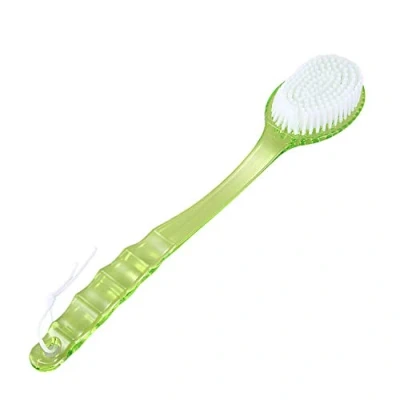 Image of Booso Long Handled Body Bath Shower Back Brush Scrubber Massager Helper Green