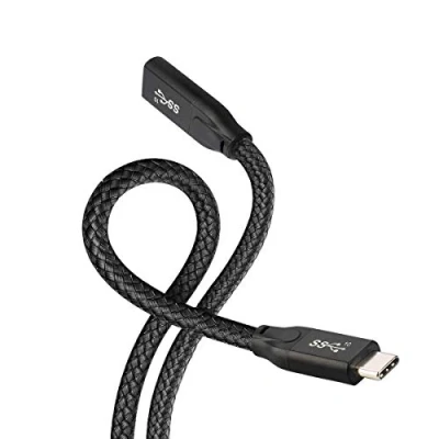 Image of Cablecc USB C 3.1 Type Male to Female Extension Data Cable with Sleeve for Laptop Phone 60CM