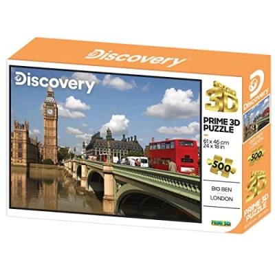 Image of PRIME 3D Discovery Big Ben Lenticular Jigsaw Puzzle 61cm x 46cm 500 pcs Games &amp; Puzzles Ages 6+