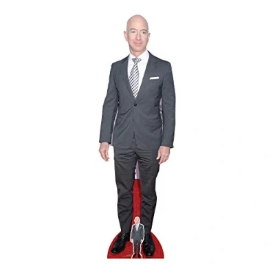 Image of STAR CUTOUTS CS864 Jeff Bezos Buisnessman Lifesize Cardboard Cutout with Free Mini Standee, Multicolour