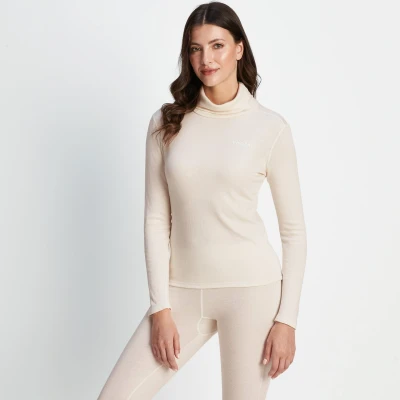 Image of TOG24 Meru Womens Base Layer Roll Neck. Neck Thermal Top Made From Breathable &amp; Lightweight Fabric With Anti Chafe Seams That Quickly Wicks Sweat Away Eliminates Odours Off white