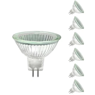 Image of Trubuyware MR16 Halogen Light Bulbs, Gu5.3 Spotlight Bulbs 2 Pins Dimmable, 12V 20W Pin Spot for Ceiling Light, 2700K Warm White, 6 Pack