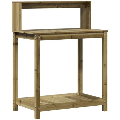 Image of vidaXL Potting Table with Shelves 82.5x50x109.5 cm Impregnated Wood Pine