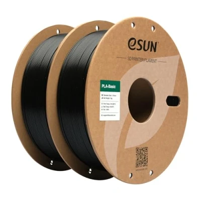 Image of eSUN PLA Filament 1.75mm, Basic 3D Printer Dimensional Accuracy +/ 0.05mm, 1KG per Spool, 2 Spools Printing Filament,Black and Black