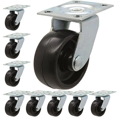 Image of Set Of 8 Nylon 40mm Swivel Castor Wheels Small Heavy Duty Trolley Rollers