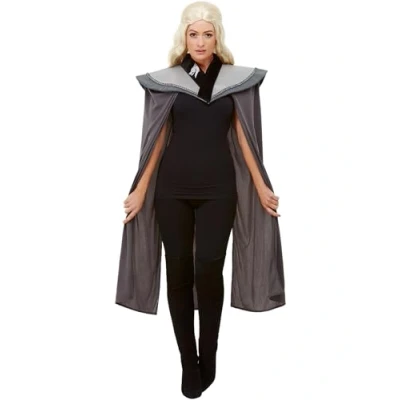 Image of Smiffys Ladies Medieval Cape, Grey, Historical Fancy Dress, Dress Up Costumes