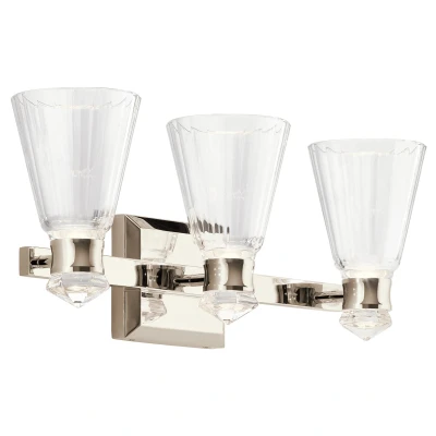 Image of Kichler Kayva Integrated LED Wall Lamp Polished Nickel, 3000K, IP44