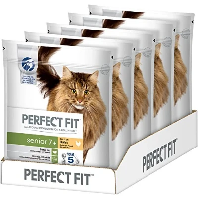 Image of PERFECT FIT Cat Food Dry Senior 7 + Rich in Chicken, 5 Pack (5 x 750 g