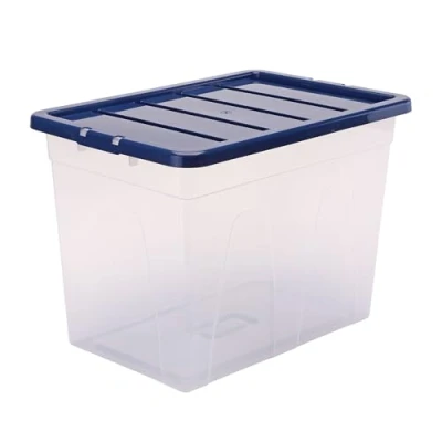 Image of BANKERS Box 64L Plastic Storage 3 Pack, BPA Free &amp; 100% Recycled Lids, Nesting Stackable, Dust Cover Lid, 41x38x56cm, Ideal for Home Office Organisation