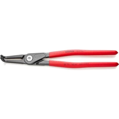 Image of Knipex Precision Circlip Pliers for internal circlips in bore holes grey atramentized, with non slip plastic coating 305 mm 48 21 J41