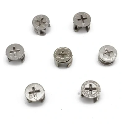 Image of 15 Pcs Furniture Cam Lock Nut Connectors Fittings for Cabinet Drawer Wardrobe Panel Connecting Silver