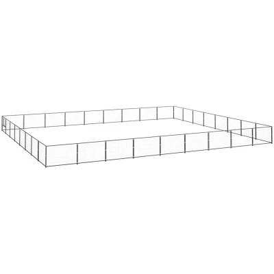 Image of vidaXL Dog Kennel Black 72 m² Steel