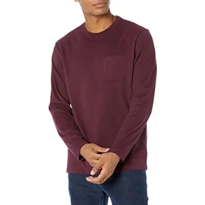 Image of Amazon Essentials Men&#039;s Regular Fit Long Sleeve T Shirt, Burgundy, S