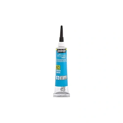 Image of PEBEO 114063 Vitrea 160 Glass Paint Outliner 20 Milliliter Tube, Turquoise