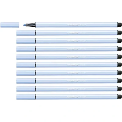 Image of Premium Fibre Tip Pen STABILO 68 Pack of 10 Ice Blue