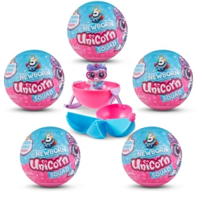 Image of 5 Surprise Unicorn Squad Series 4 Newborn Mystery Collectible Capsule (5 pack) by ZURU