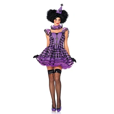 Image of Leg Avenue Pretty Parisian Clown Costume (M/L, Black/Purple)