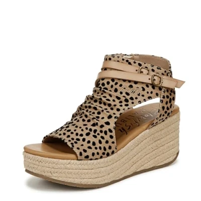 Image of Blowfish Malibu Womens Lacey C Rope Wedge Sandal, Leopard, UK 7