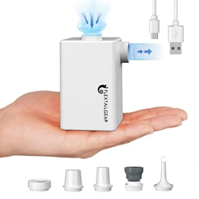 Image of FLEXTAILGEAR MAX Pump PLUS Portable Air with 3600mAh Battery USB Rechargeable Lightest to Quick Inflate Deflate for Pool Floats Bed Mattress Swimming Ring(White)