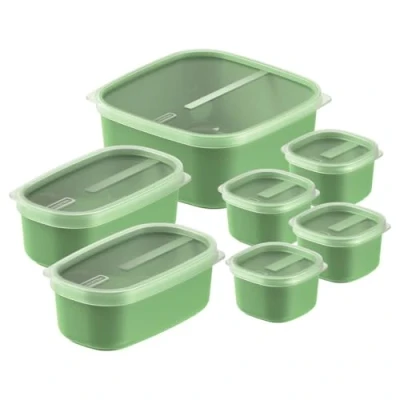 Image of Tramontina 7 Pcs. Sage Green Polypropylene Containers Set with Transparent Lids