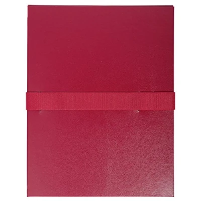 Image of Exacompta Ref 629E Balacron Expanding Spine Folder 240 x 320mm in Size, Suitable for Holding A4 Documents, Hook &amp; Loop Strap Closure, Durable Red