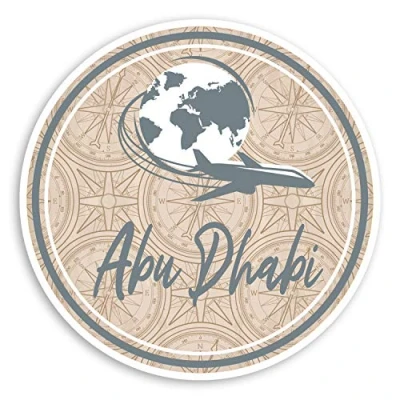 Image of 2 x 10cm Abu Dhabi Vinyl Stickers UAE Travel Sticker Laptop Luggage #20141 (10cm Wide)