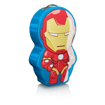 Image of Philips Marvel Avengers Iron Man Children&#039;s Pocket Torch and Night Light with Integrated LED, 1 x 0.3 W