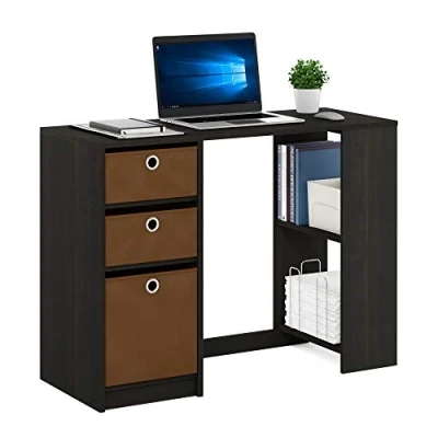 Image of Furinno JAYA Modern Computer Desk, Writing Study Espresso