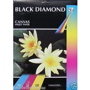 Image of 20 Sheets A3 220GSM Black Diamond Canvas Inkjet Paper