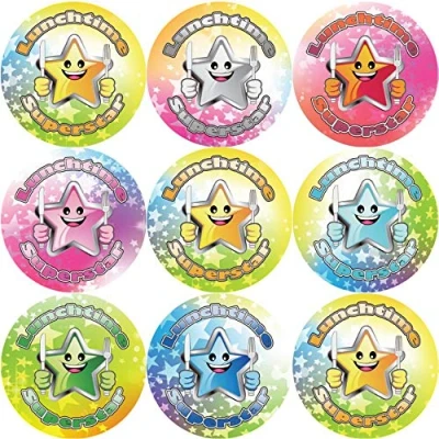 Image of 144 Lunchtime Superstar 30mm School Reward Stickers for Teachers and Parents
