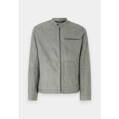 Image of Jack &amp; Jones Jjedylan Biker Jacket Faux leather jacket, Men&#039;s, Size: Small, Sedona sage