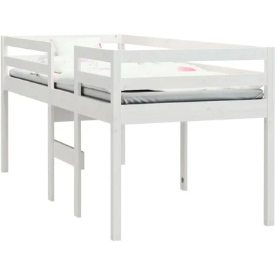 Image of vidaXL High Sleeper Bed without Mattress White 80x200 cm Solid Wood Pine