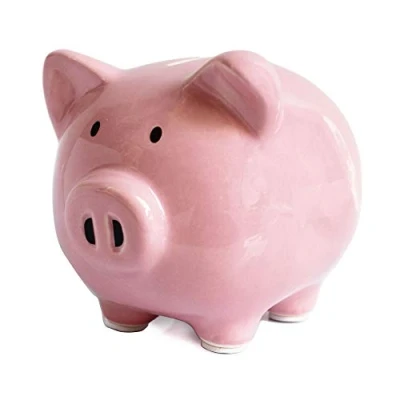 Image of KOHIENWO Piggy Bank,Child to Cherish Ceramic Pig Money Banks for Boys Girls Kids (Pink, M)