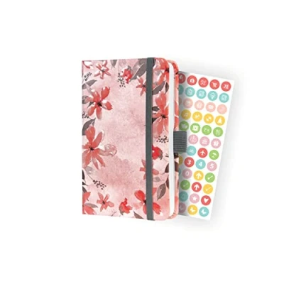 Image of SIGEL J4336 Jolie Weekly planner 2024, Loose Florals Lilac, 9,5 x 15 cm, hardcover, 174 pages, rose, Grey