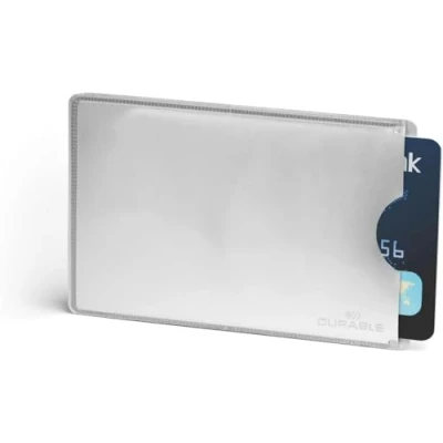 Image of Durable Credit Card Sleeve RFID Secure Silver (Pack of 10)