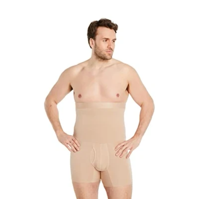 Image of FINN Men&#039;s Shapewear Boxer Briefs with Tummy Control Figure Shaping Body Shaper Compression Shorts High Waisted Girdle Pants for Men Made from Cotton Invisible Skin Color Nude XXL