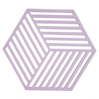 Image of Zone Denmark Hexagon Heat Resistant Silicone Trivet, Practical and Decorative Pot Coasters, Dishwasher Safe, 16 x 14 cm, Lupine