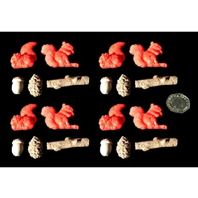 Image of 20 piece 3D Edible Icing Red Squirrel Sugar Cupcake/Cake Decoration Toppers