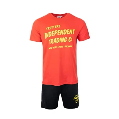 Image of Only Fools and Horses Official Trotters Independent Traders Pyjama Set Red/Black (as8, alpha, l, regular, L)