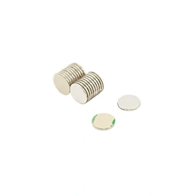 Image of Adhesive N42 Neodymium Magnet for Arts, Crafts, Model Making, DIY, Hobbies, Office and Home 10mm dia x 1mm 0.58kg Pull South Pack of 20
