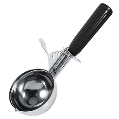 Image of Disher, Non Slip Grips Trigger Food Scoop, Ice Cream Portion Control 9 Different Color Handle &amp; Size, Stainless Steel Restaurantware for Gelato, Cookie Dough, Sorbet, Aqua(4.7CM)