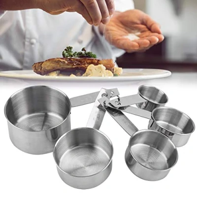 Image of 5pcs/ Set Measuring Cup,Stainless Steel Anti Rust Cup Spoon Baking Kitchen Cooking Accessaries for Dry Liquid Tool